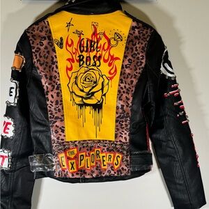 Small Women’s Trend Faux Leather Biker Jacket